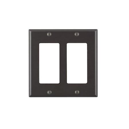 Leviton Leviton Brown 2 gang Thermoset Plastic Decorator Wall Plate 1 pk 002-80409-000